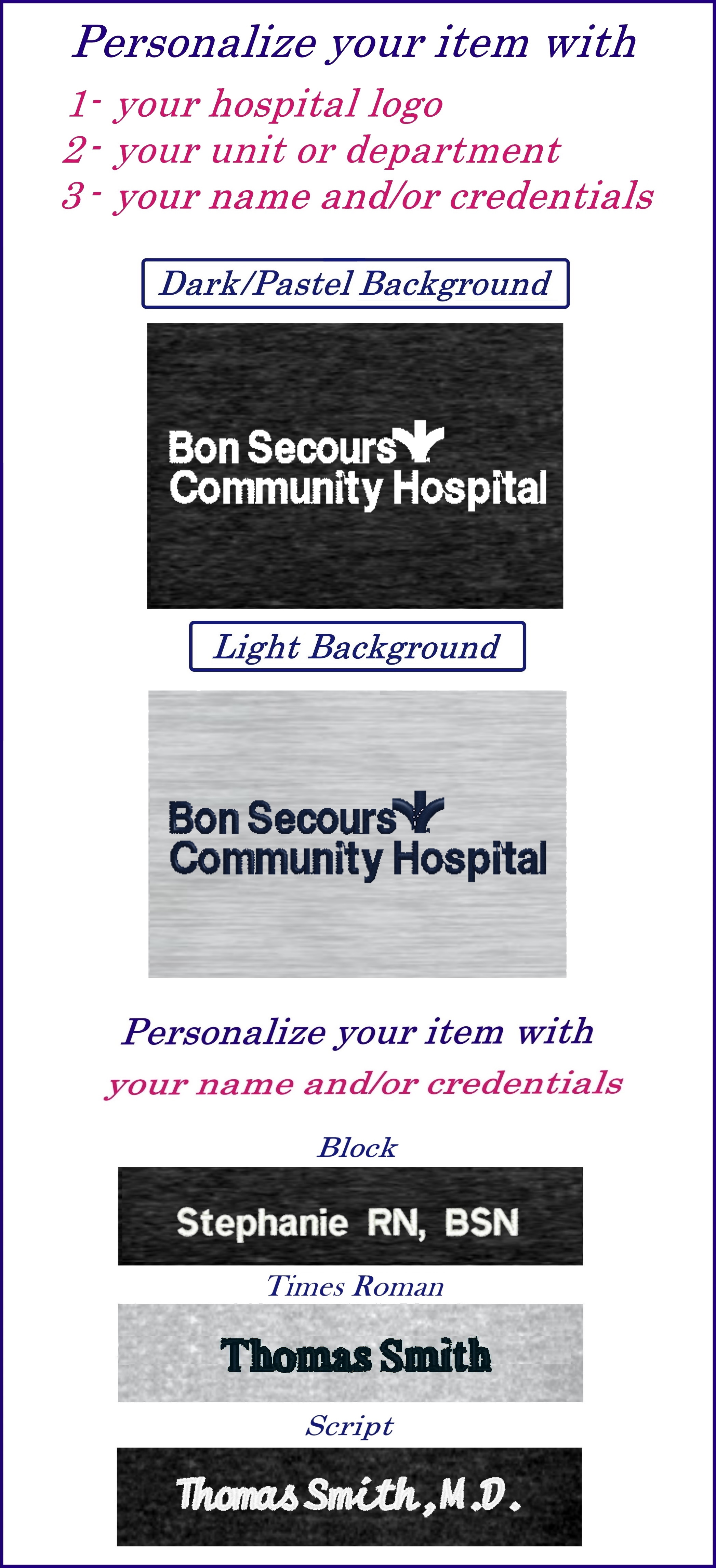 Bon Secours Community Hospital Logo Apparel