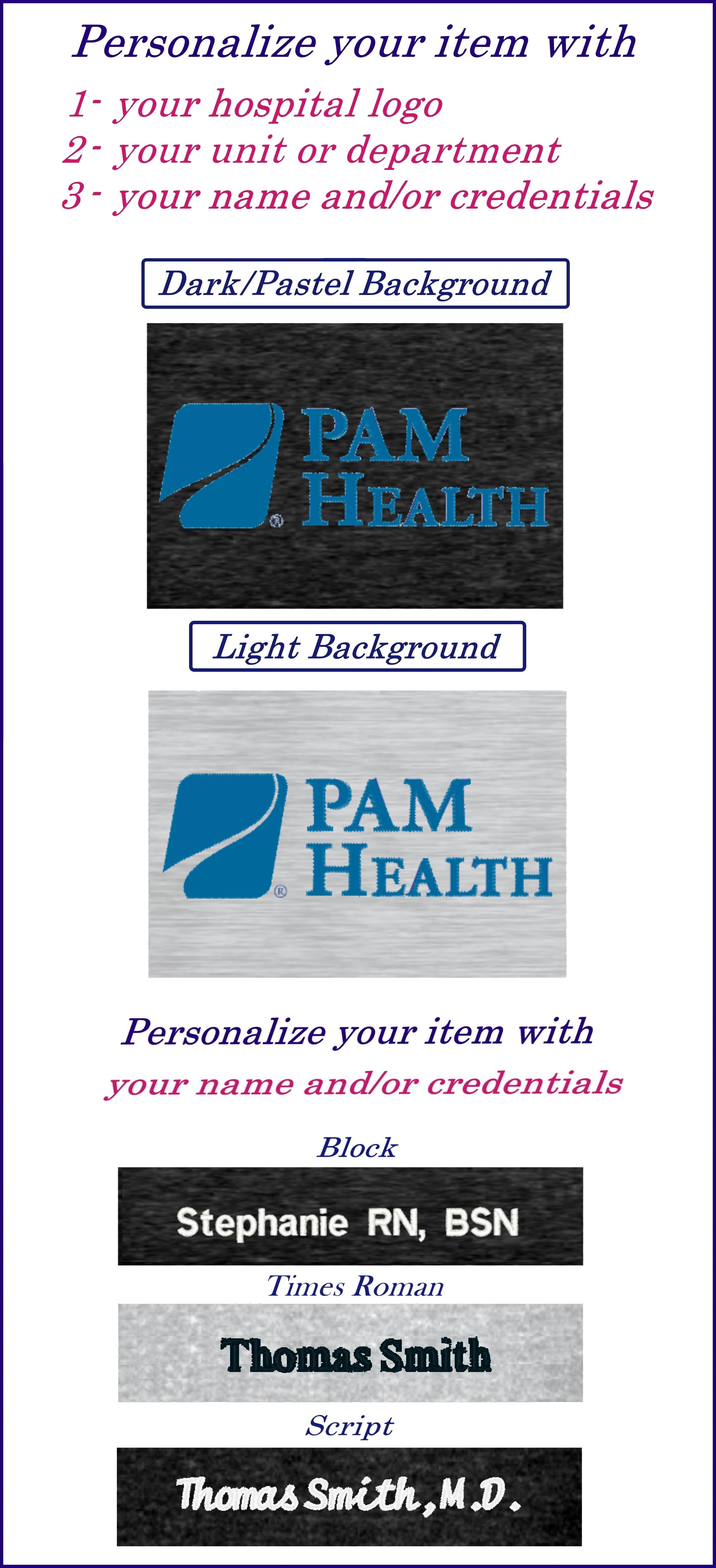 Pam Health Logo Apparel