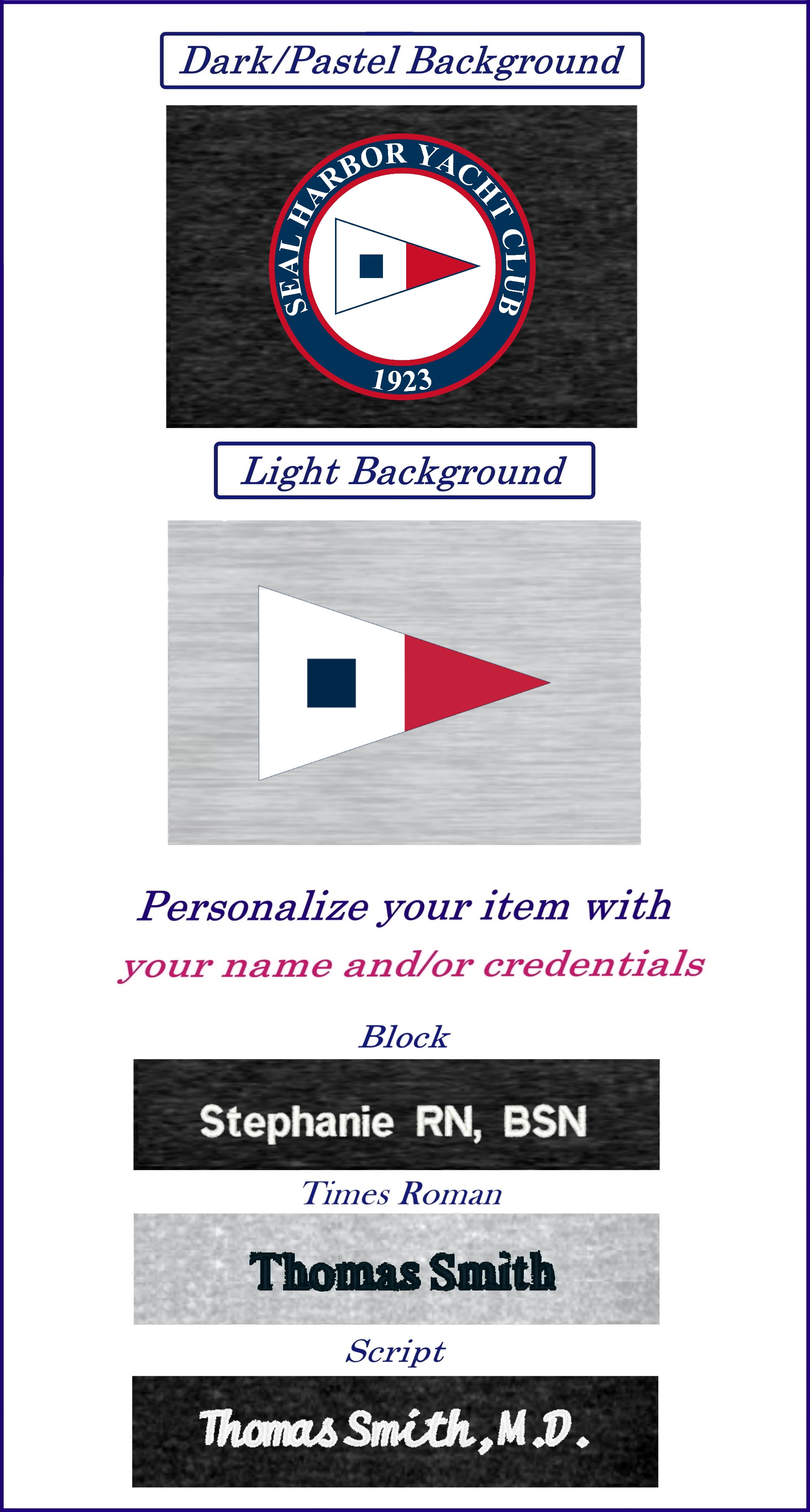 Seal Harbor Yacht Club Logo Apparel