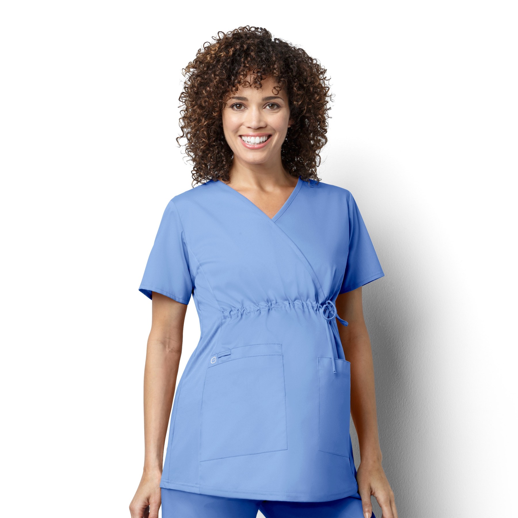 WonderWink WonderWork Women's Maternity Mock Wrap Scrub Top 145