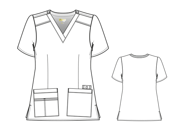 WonderWink Wonderflex Verity Maglia Donna Per Infermieri, Scollo A V, Tasche, Grigio, Taglie Forti