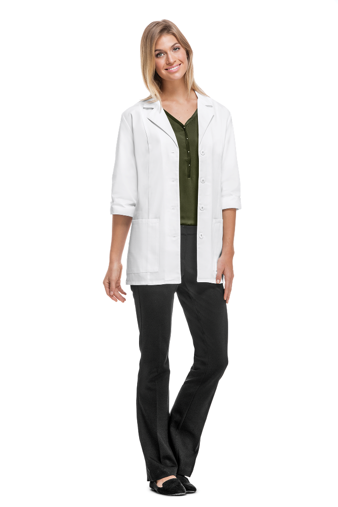 Cherokee Women's 30" 3/4 Sleeve Poly/Cotton Twill Lab Coat 1470