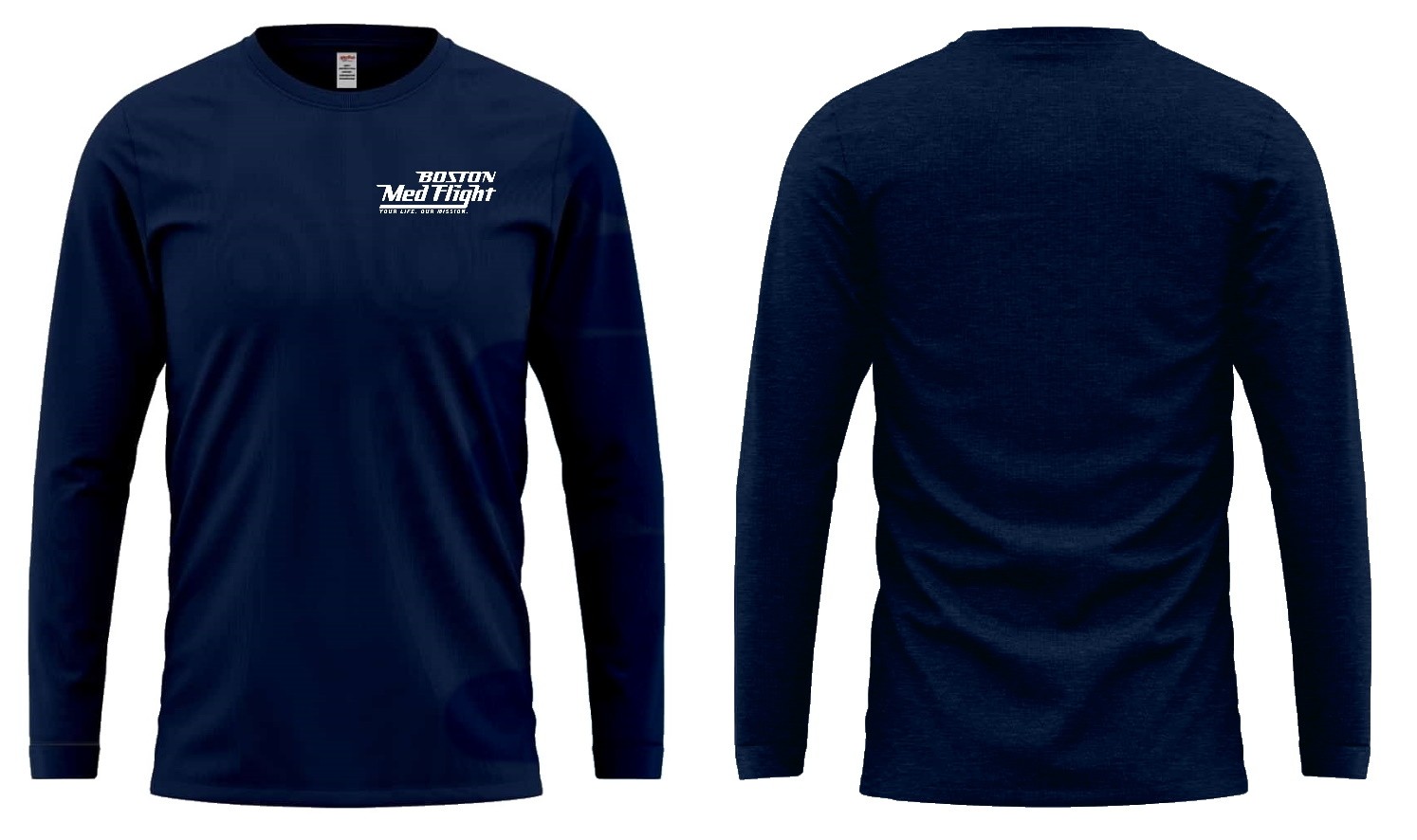 Boston MedFlight Spectra Unisex Ring Spun Combed Cotton Long Sleeve Tee #3055