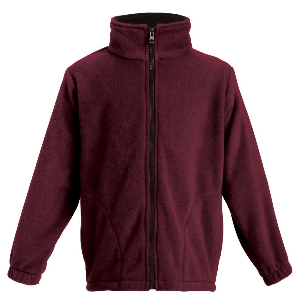 maroon fleece jacket